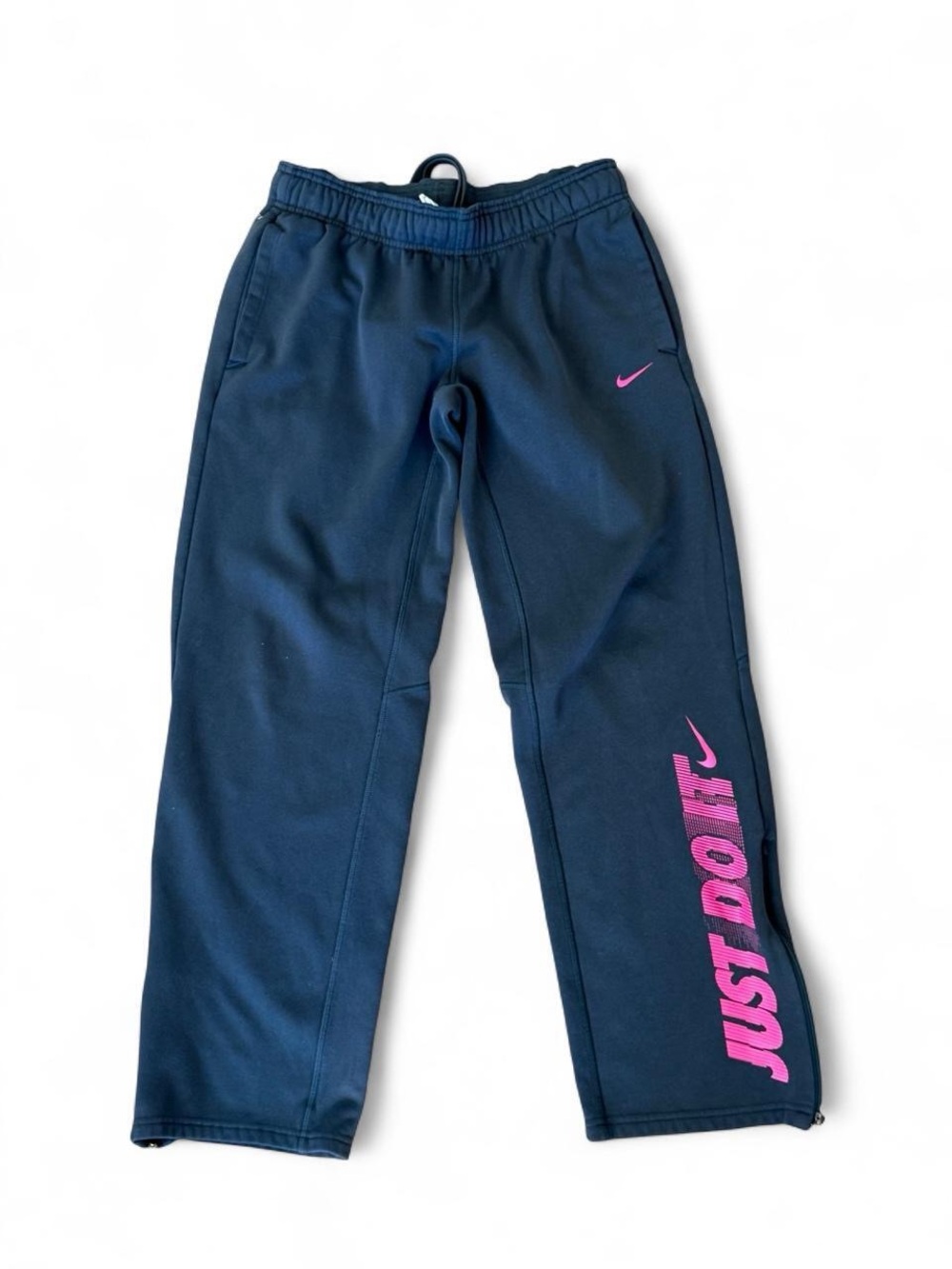 Nike Therma-FIT Women’s Black/Pink Sweatpants Joggers M Drawstring Elastic Waist